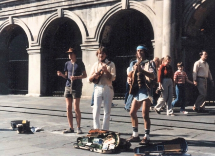 Playing for tips in Jackson Square